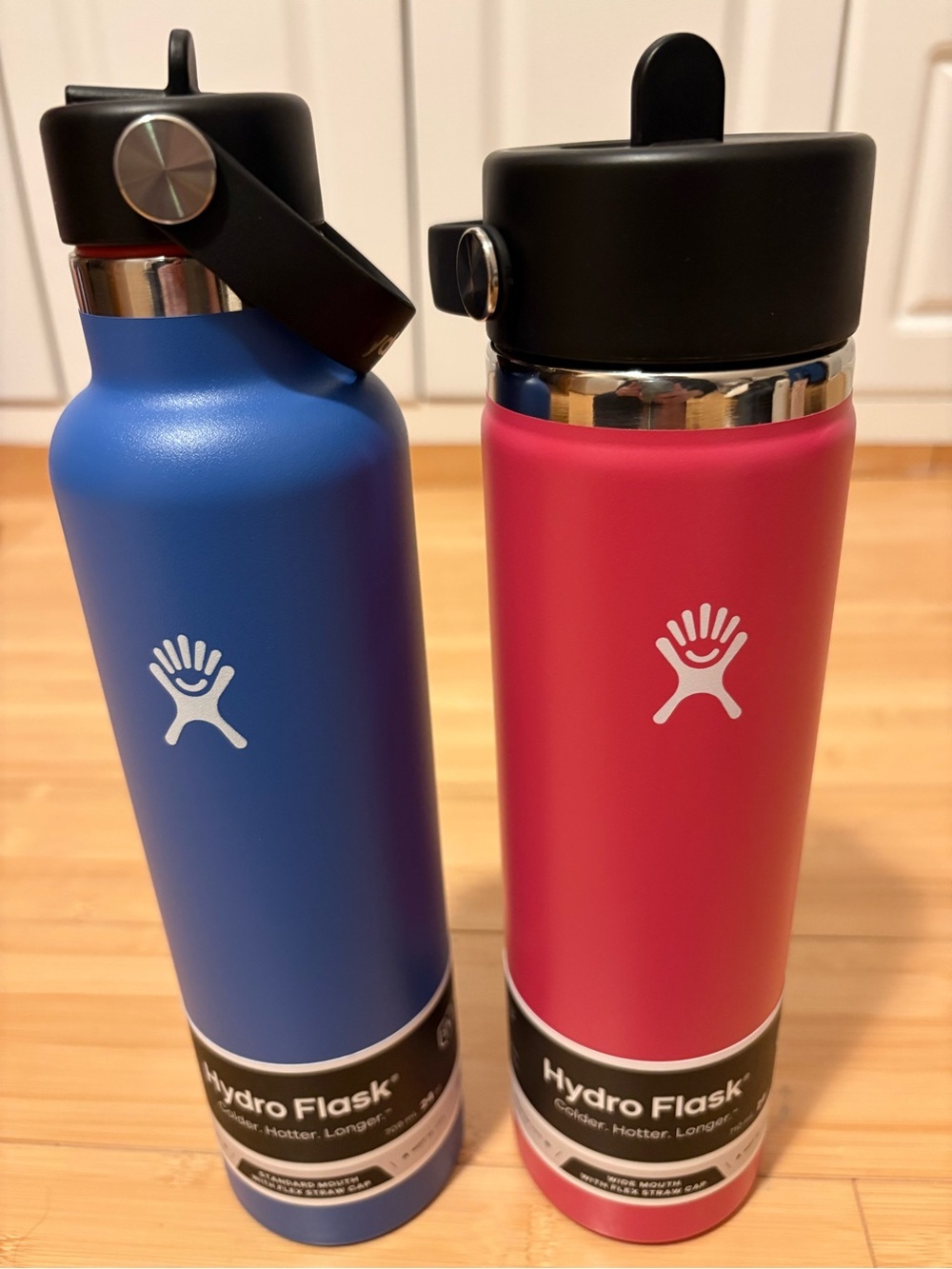 Hydro Flask Hydro Flask Bundle Pink + Blue 24oz Flex Straw Cap Water Bottles - Picture 2 of 7